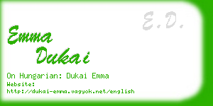 emma dukai business card